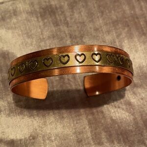 Copper Heart Cuff Bracelet